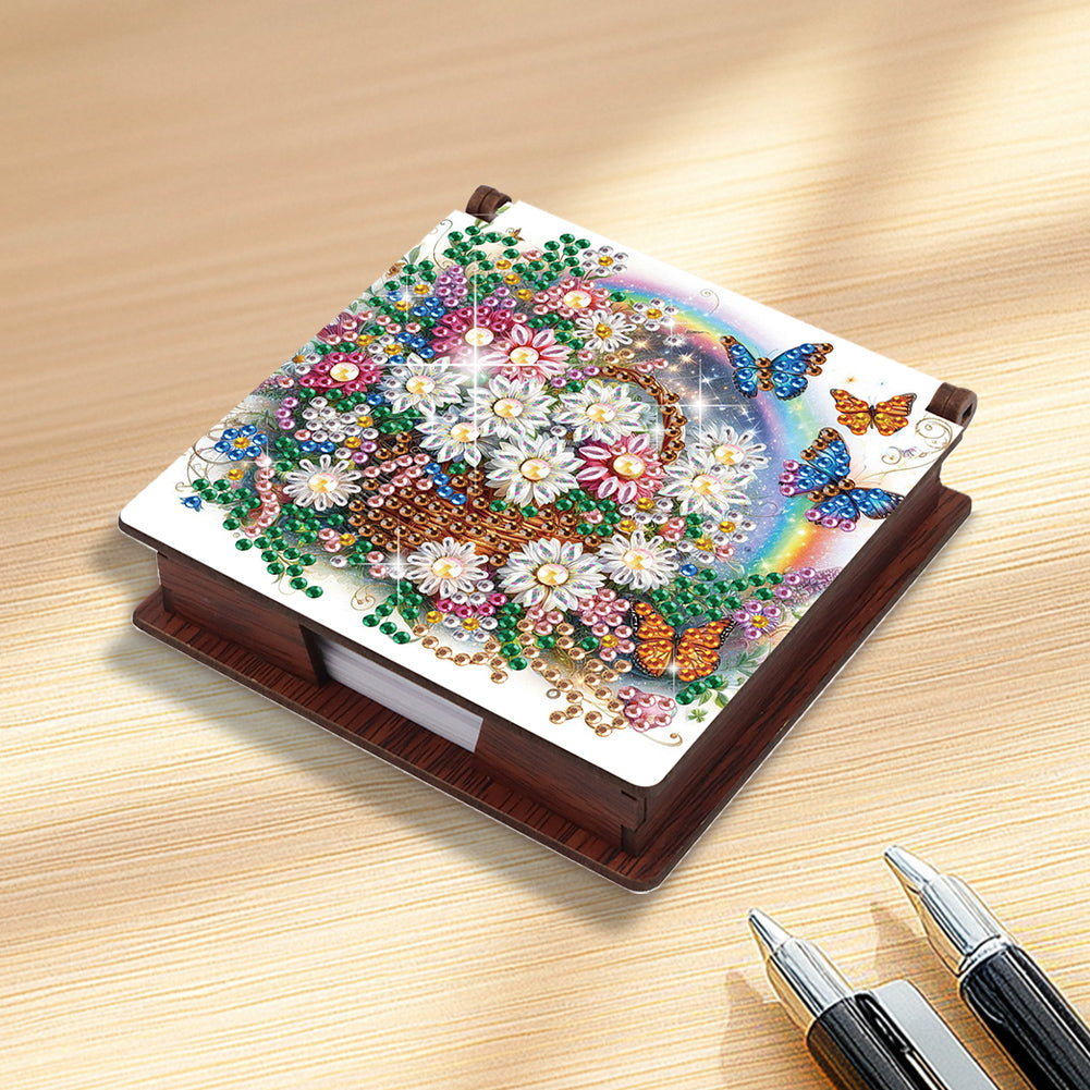 Wood Animals Diamond Art Note Box with 160 Sheets of Paper for Adults Beginners