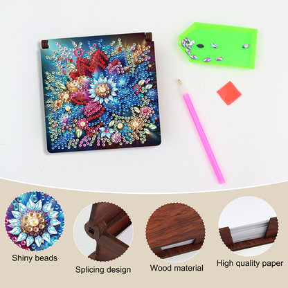 Wood Animals Diamond Art Note Box with 160 Sheets of Paper for Adults Beginners