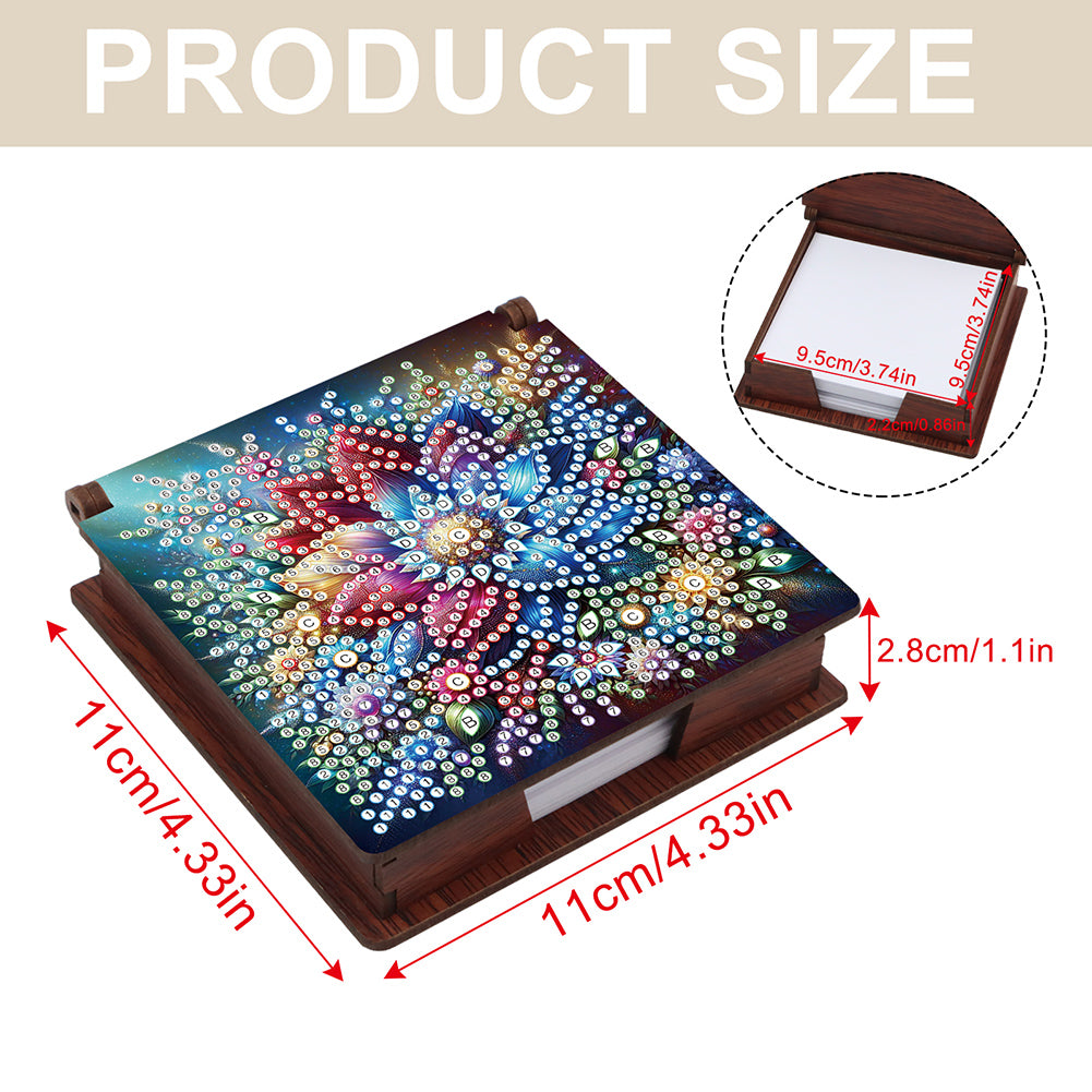 Wood Animals Diamond Art Note Box with 160 Sheets of Paper for Adults Beginners