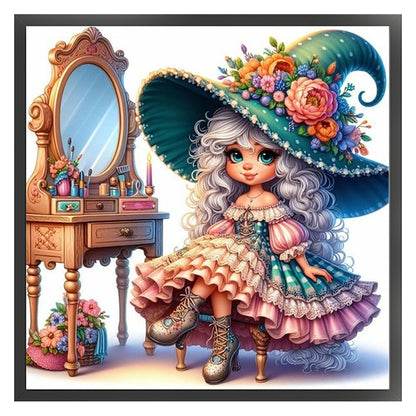 Witch - Stamped Cross Stitch 40*40CM