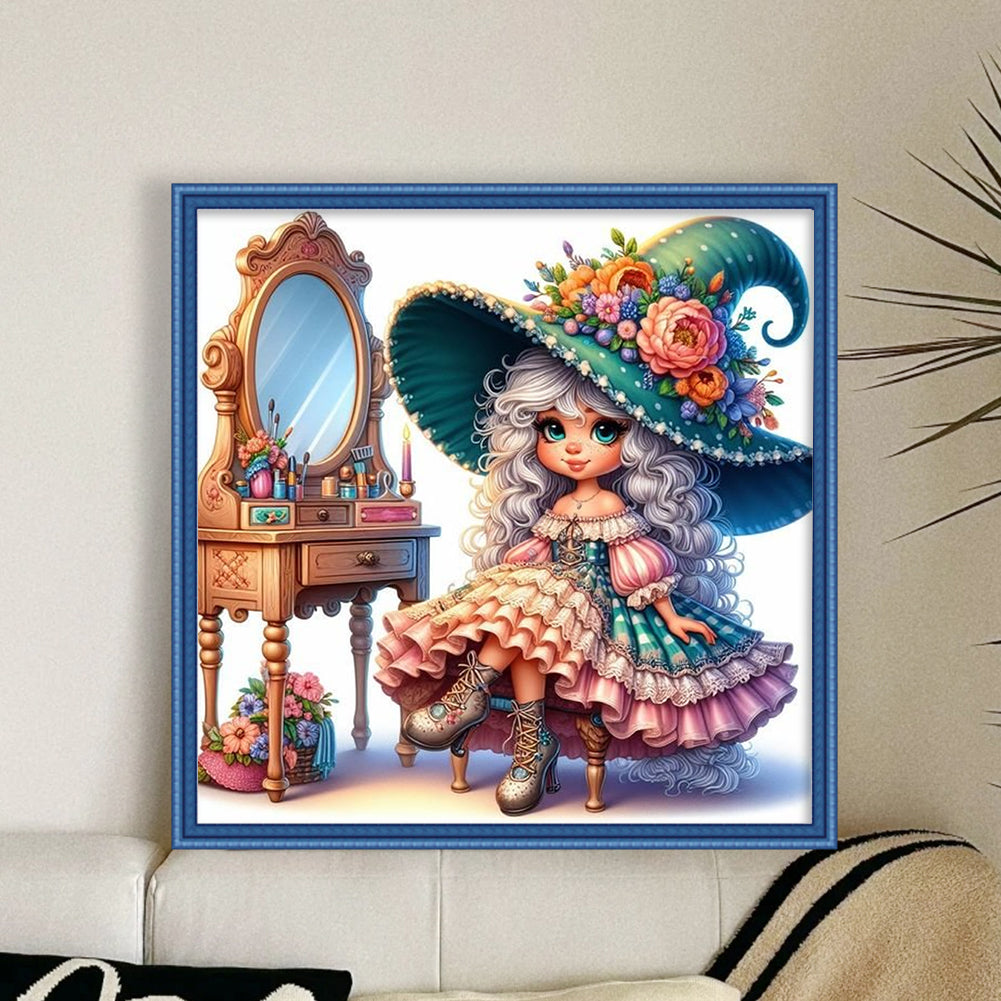 Witch - Stamped Cross Stitch 40*40CM