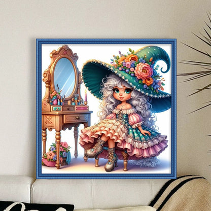 Witch - Stamped Cross Stitch 40*40CM