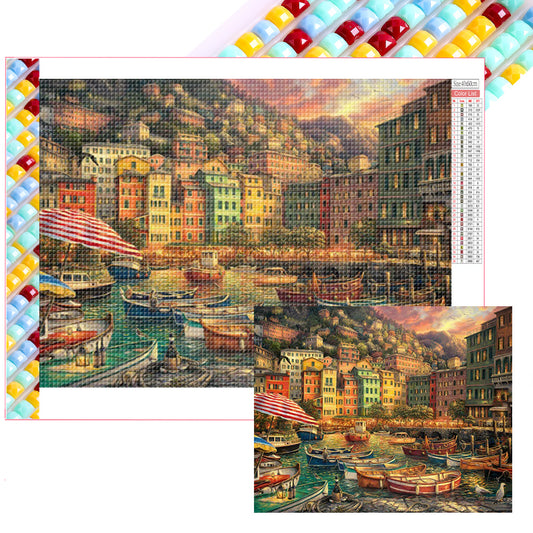 Town Port - Full Square Drill Diamond Painting 50*40CM