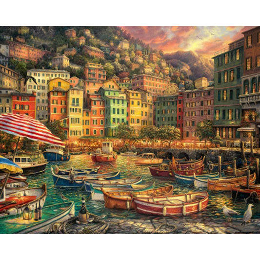 Town Port - Full Square Drill Diamond Painting 50*40CM