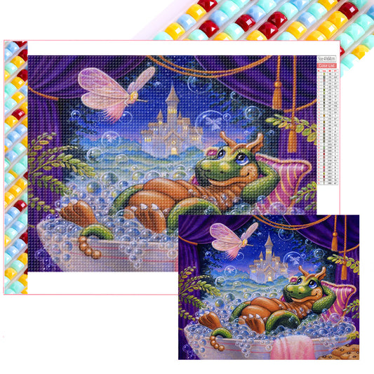 Little Dragon Taking A Bath - Full Square Drill Diamond Painting 50*40CM