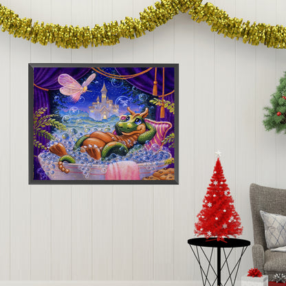 Little Dragon Taking A Bath - Full Square Drill Diamond Painting 50*40CM