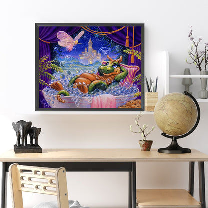 Little Dragon Taking A Bath - Full Square Drill Diamond Painting 50*40CM