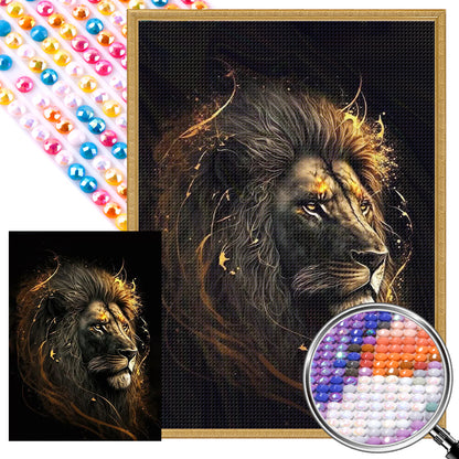 Blond Lion - Full AB Round Drill Diamond Painting 40*55CM