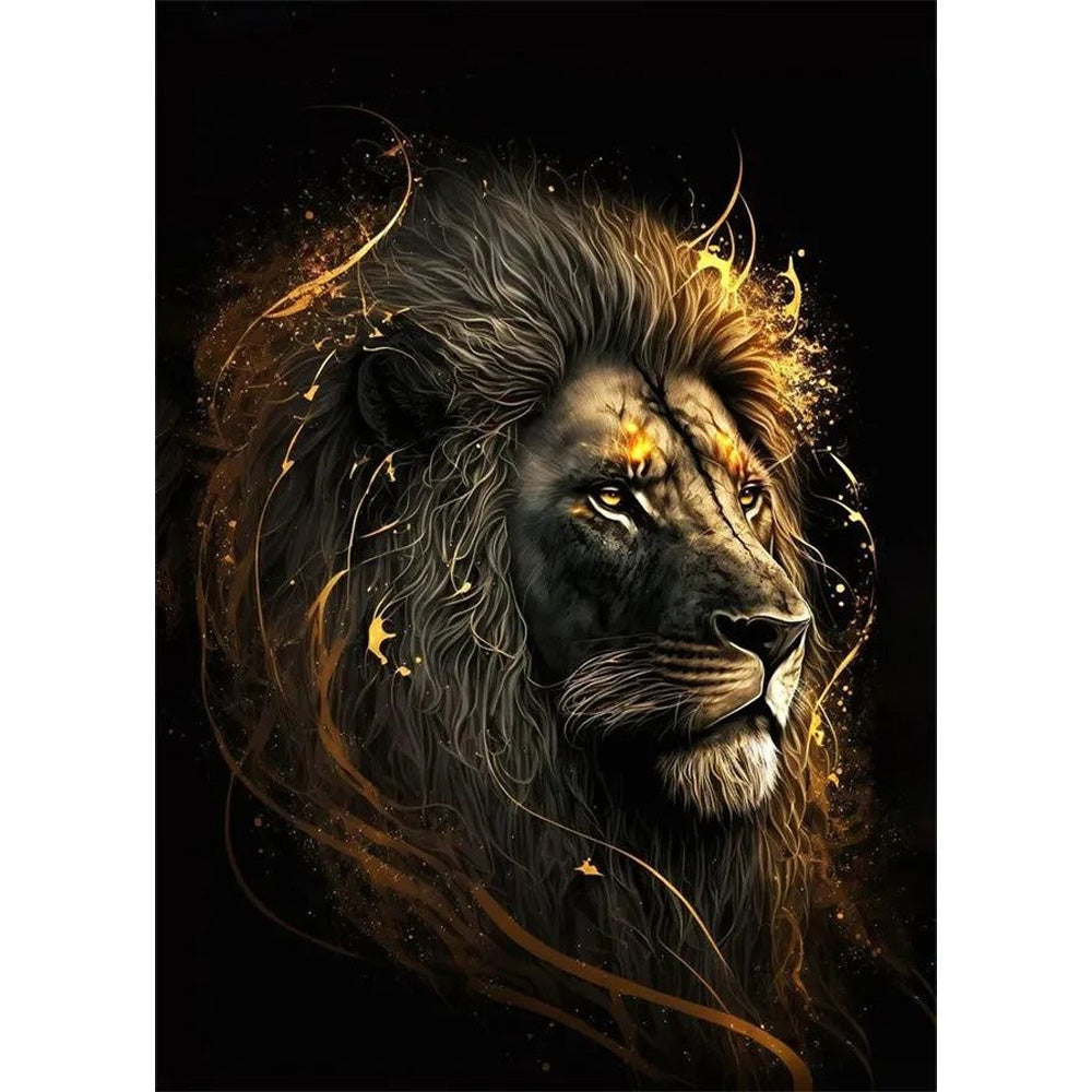 Blond Lion - Full AB Round Drill Diamond Painting 40*55CM