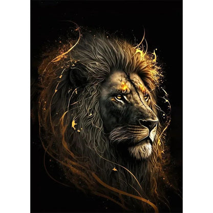 Blond Lion - Full AB Round Drill Diamond Painting 40*55CM