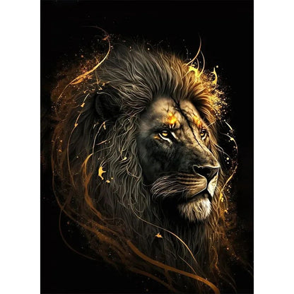 Blond Lion - Full AB Round Drill Diamond Painting 40*55CM