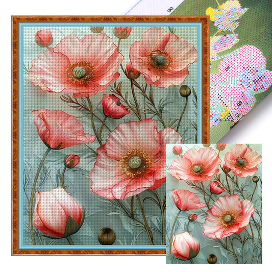 Poppy - 11CT Stamped Cross Stitch 40*50CM