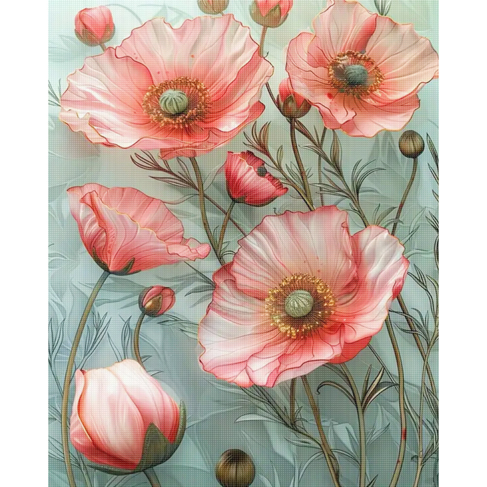 Poppy - 11CT Stamped Cross Stitch 40*50CM