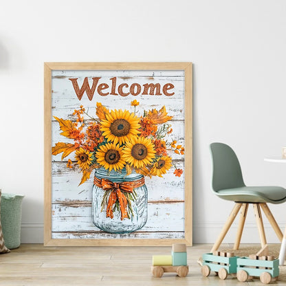 Sunflower Vase - 11CT Stamped Cross Stitch 40*50CM