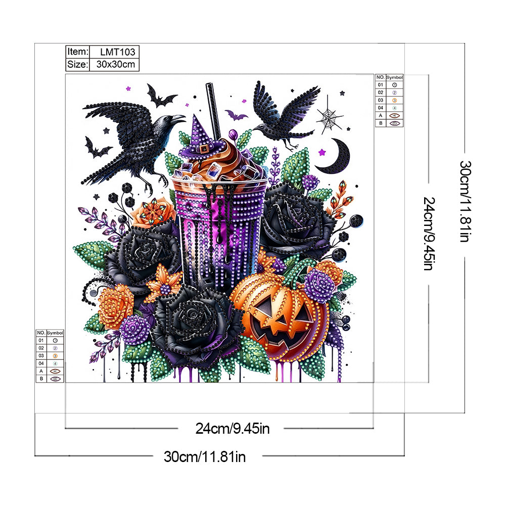 Crow Pumpkin - Special Shaped Drill Diamond Painting 30*30CM