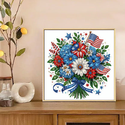 Independence Day Bouquet - Special Shaped Drill Diamond Painting 30*30CM