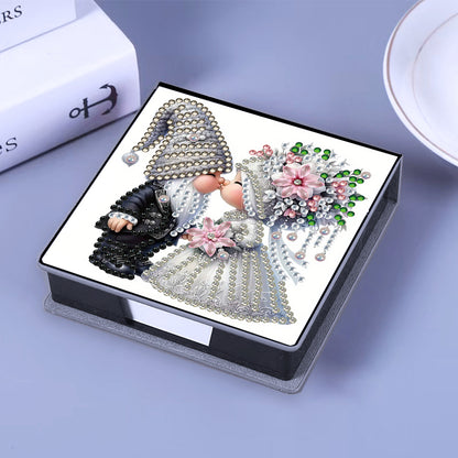 Leather 5D Diamond Painting Kit Note Box Diamond Art Notepad Box for Home Office