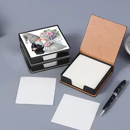 Leather 5D Diamond Painting Kit Note Box Diamond Art Notepad Box for Home Office