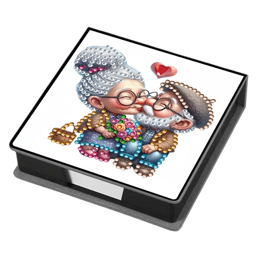 Leather 5D Diamond Painting Kit Note Box Diamond Art Notepad Box for Home Office