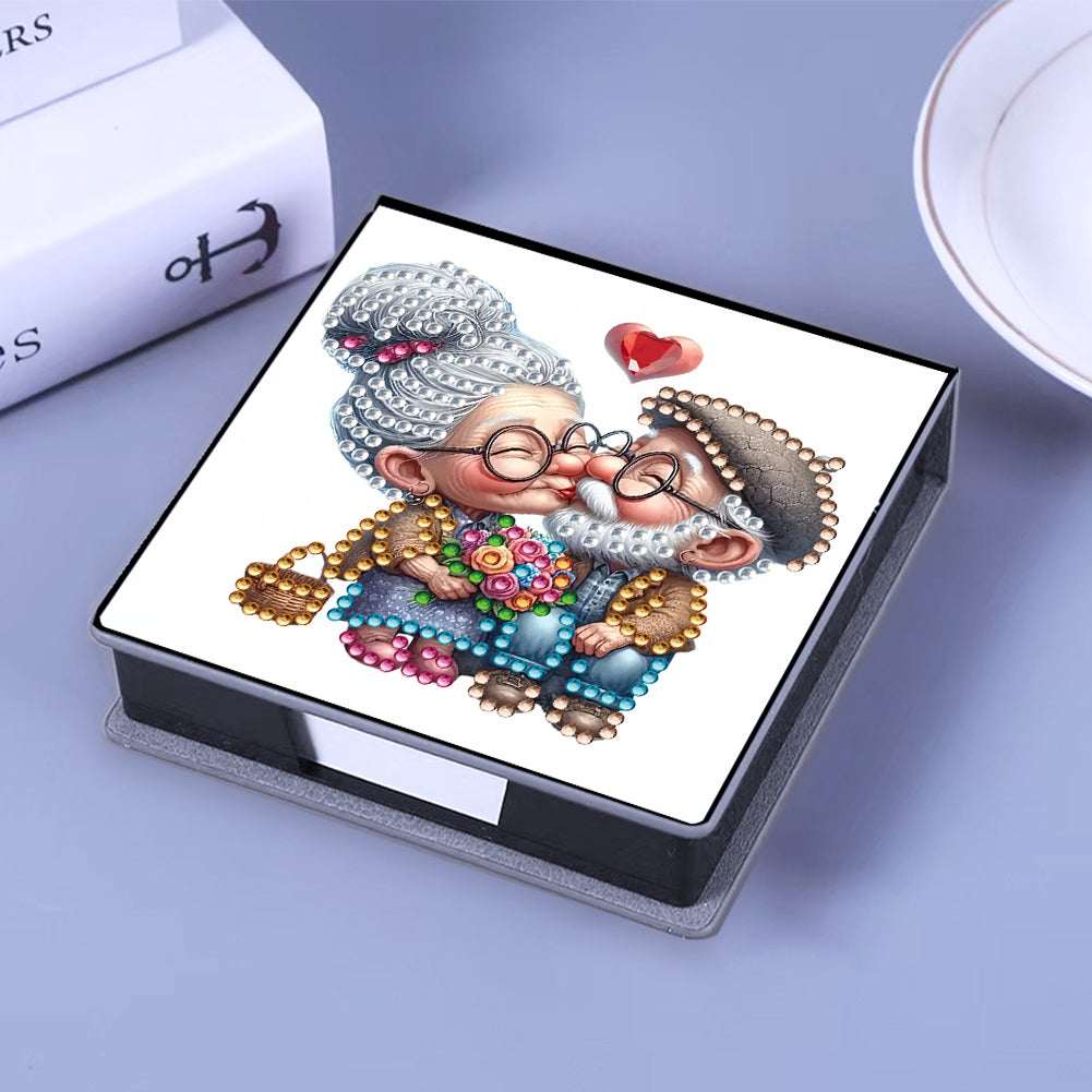 Leather 5D Diamond Painting Kit Note Box Diamond Art Notepad Box for Home Office