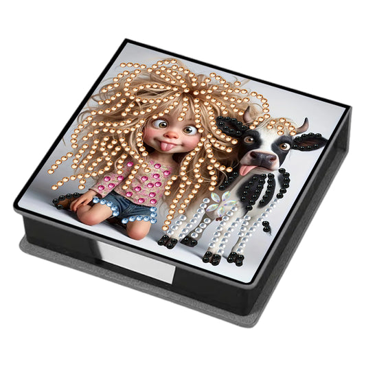 Leather 5D Diamond Painting Kit Note Box Diamond Art Notepad Box for Home Office