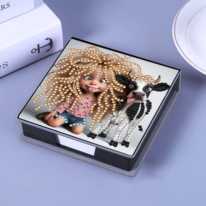 Leather 5D Diamond Painting Kit Note Box Diamond Art Notepad Box for Home Office