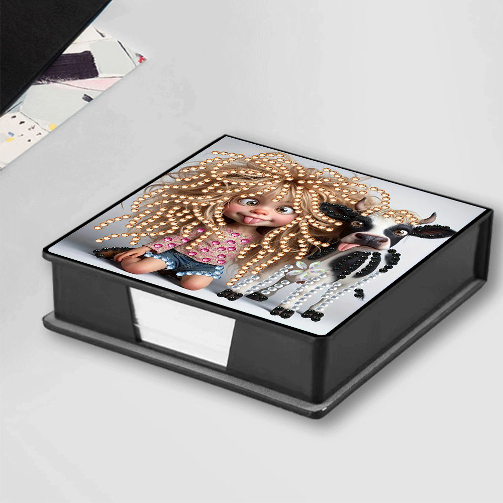 Leather 5D Diamond Painting Kit Note Box Diamond Art Notepad Box for Home Office