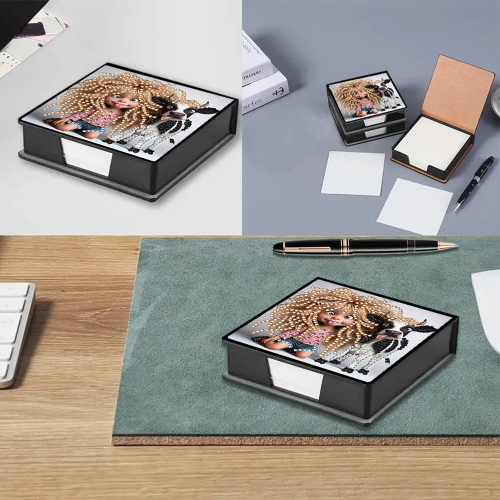 Leather 5D Diamond Painting Kit Note Box Diamond Art Notepad Box for Home Office