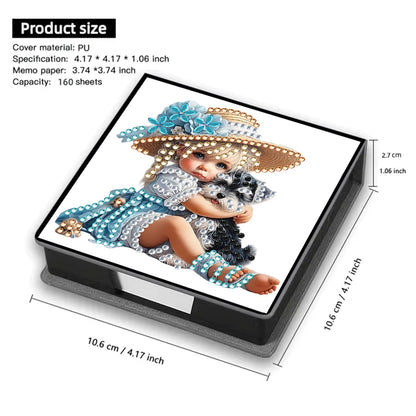 Leather 5D Diamond Painting Kit Note Box Diamond Art Notepad Box for Home Office