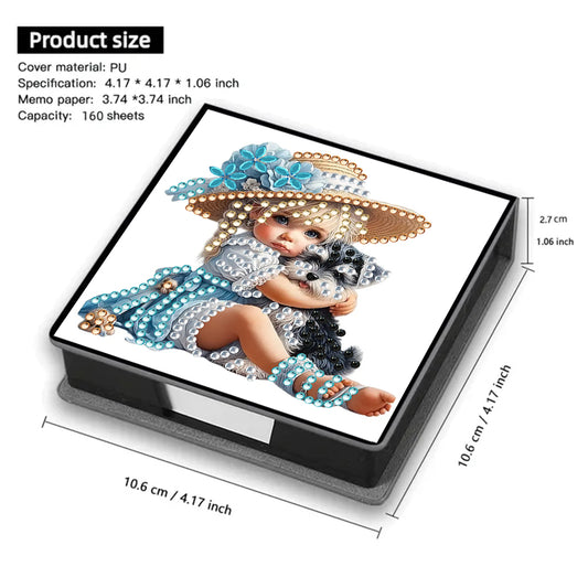 Leather 5D Diamond Painting Kit Note Box Diamond Art Notepad Box for Home Office