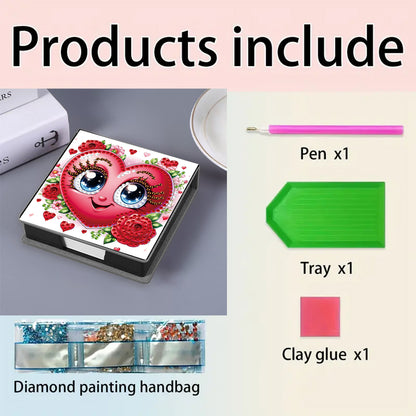 Leather 5D Diamond Painting Kit Note Box Diamond Art Notepad Box for Home Office