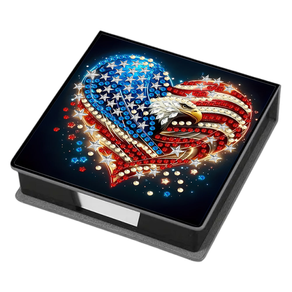 Leather 5D Diamond Painting Kit Note Box Diamond Art Notepad Box for Home Office