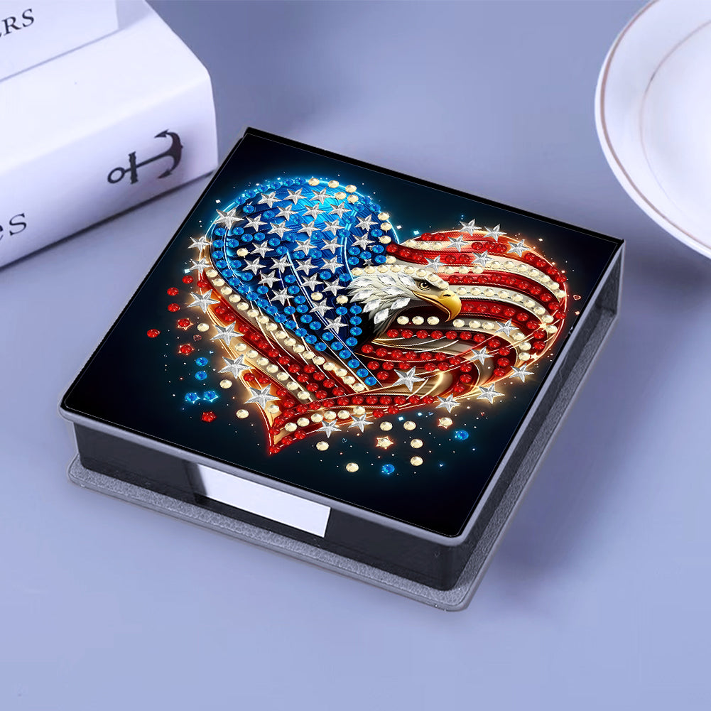 Leather 5D Diamond Painting Kit Note Box Diamond Art Notepad Box for Home Office