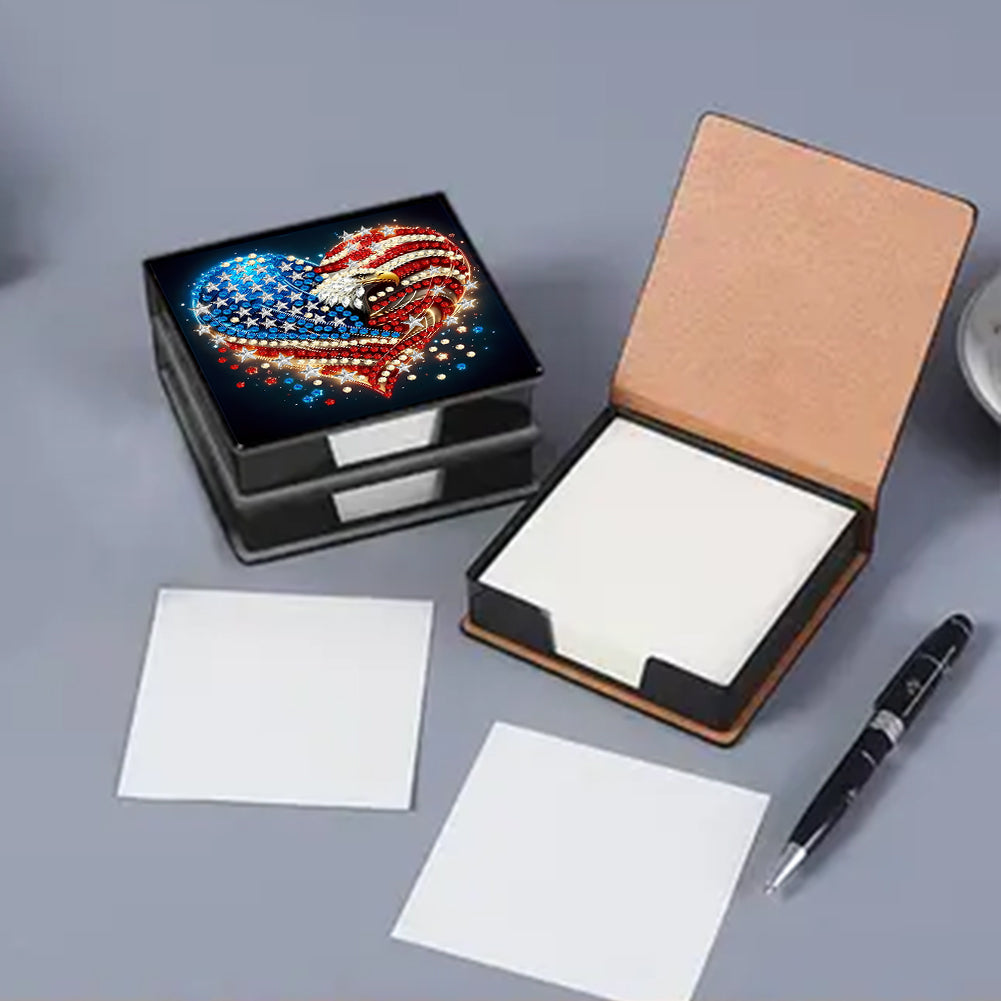 Leather 5D Diamond Painting Kit Note Box Diamond Art Notepad Box for Home Office