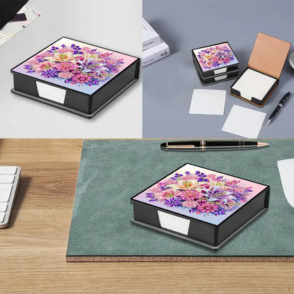 Leather 5D Diamond Painting Kit Note Box Diamond Art Notepad Box for Home Office
