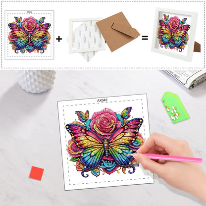 Butterfly Bouquet - Special Shaped Drill Diamond Painting 15*15CM
