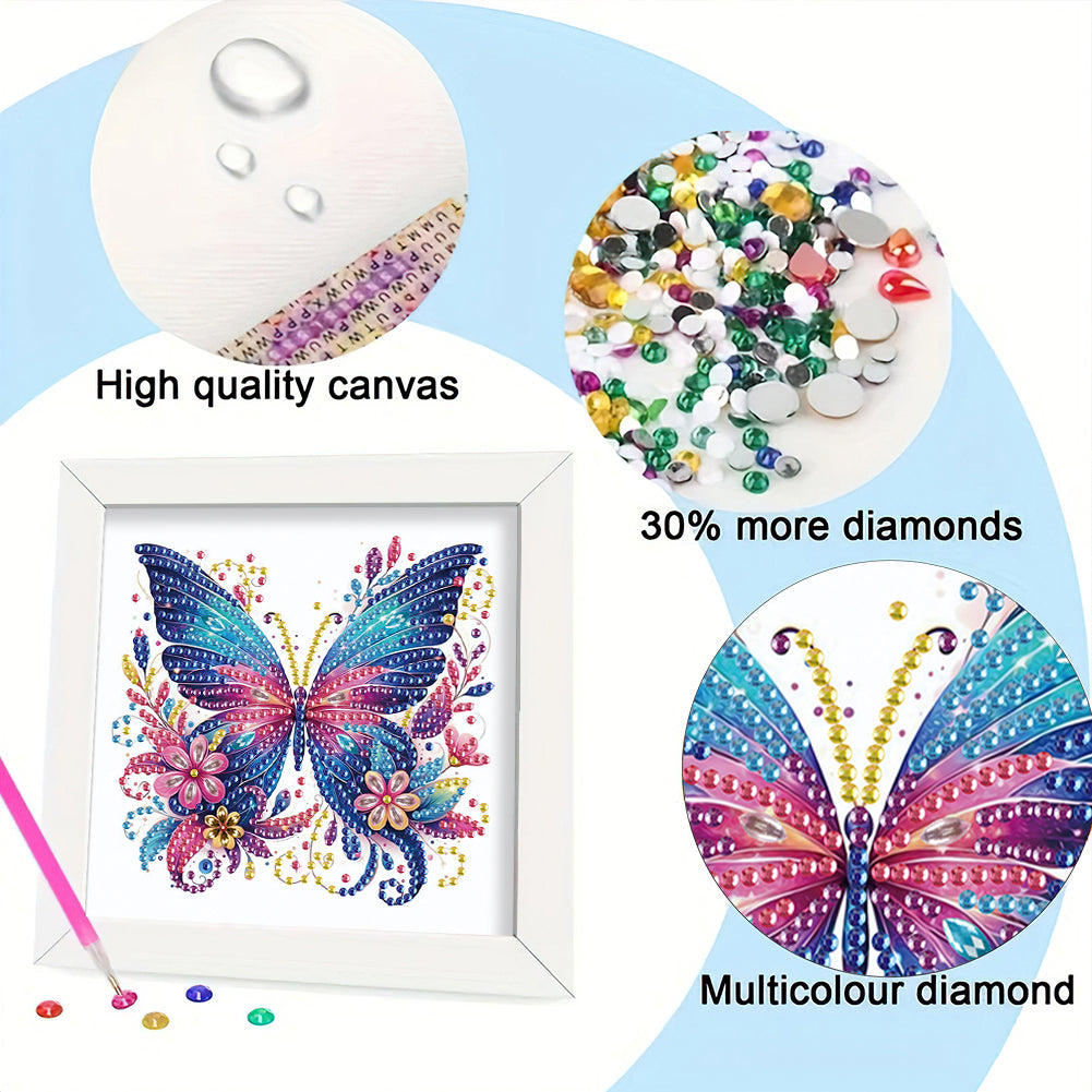 Butterfly Bouquet - Special Shaped Drill Diamond Painting 15*15CM