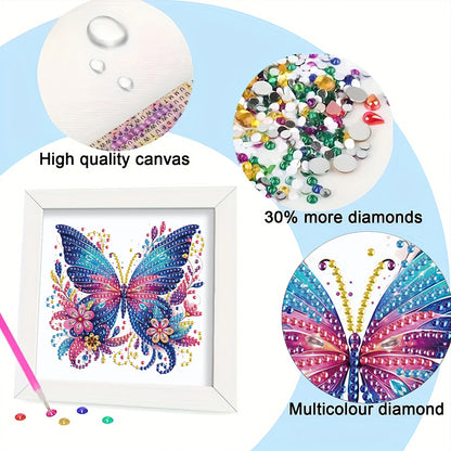 Butterfly Bouquet - Special Shaped Drill Diamond Painting 15*15CM