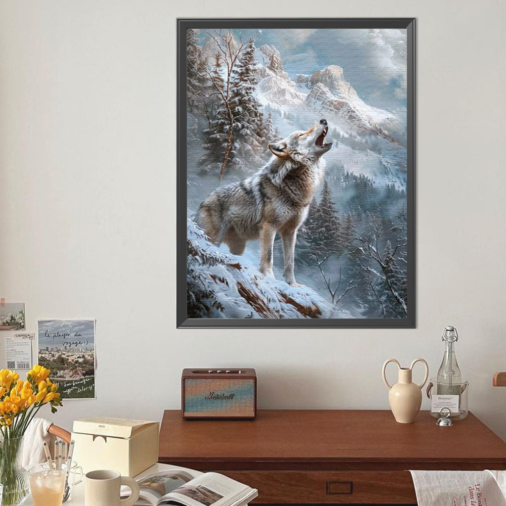 Snow Wolf - Full Round Drill Diamond Painting 40*50CM