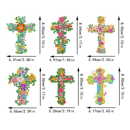 6Pcs Diamond Painting Refrigerator Magnets Diamond Art Kits for Adults Beginners