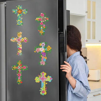 6Pcs Diamond Painting Refrigerator Magnets Diamond Art Kits for Adults Beginners