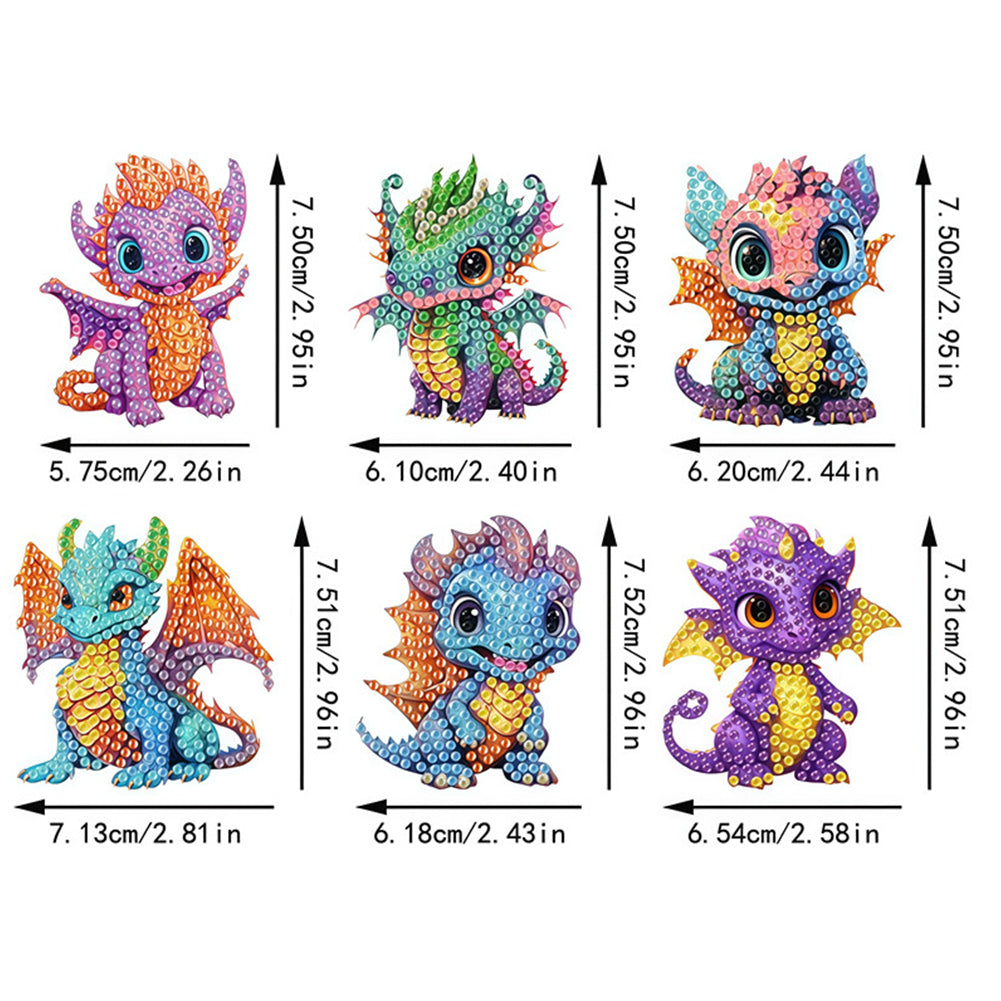 6Pcs Diamond Painting Refrigerator Magnets Diamond Art Kits for Adults Beginners