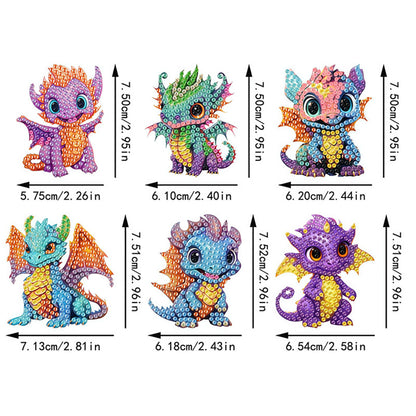 6Pcs Diamond Painting Refrigerator Magnets Diamond Art Kits for Adults Beginners