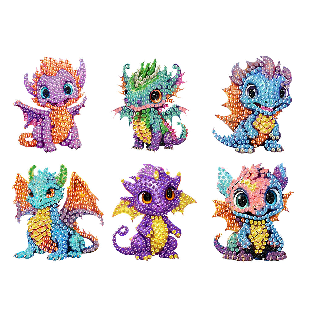 6Pcs Diamond Painting Refrigerator Magnets Diamond Art Kits for Adults Beginners