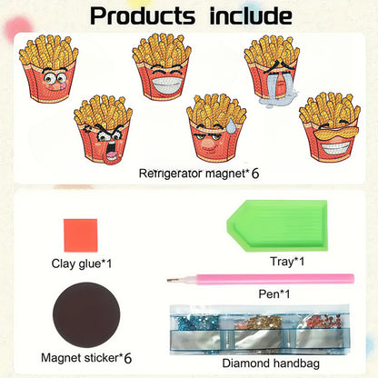 6Pcs Diamond Painting Refrigerator Magnets Diamond Art Kits for Adults Beginners