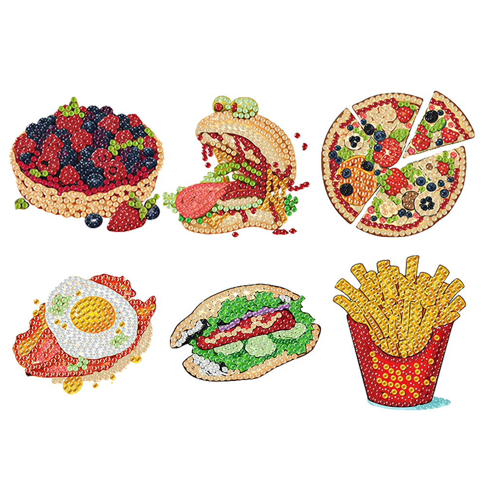 6Pcs Diamond Painting Refrigerator Magnets Diamond Art Kits for Adults Beginners