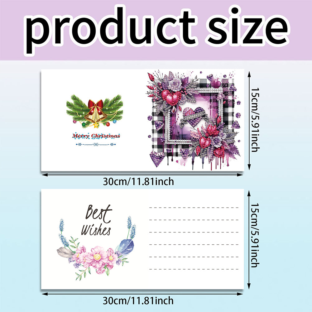6pcs Diamond Painting Greeting Cards Handmade DIY Diamond Art Cards for Adults