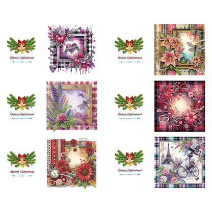 6pcs Diamond Painting Greeting Cards Handmade DIY Diamond Art Cards for Adults