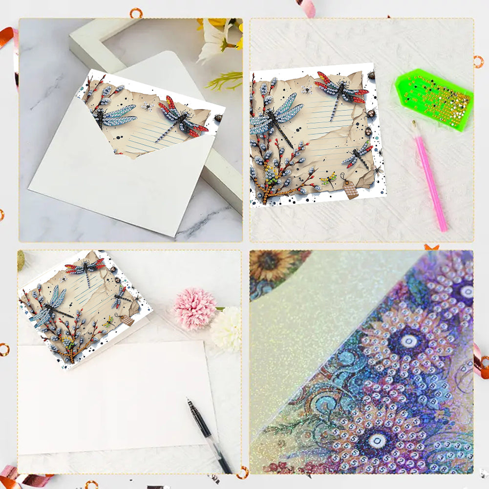 6pcs Diamond Painting Greeting Cards Handmade DIY Diamond Art Cards for Adults