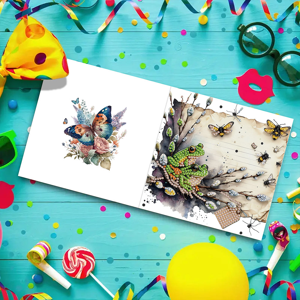 6pcs Diamond Painting Greeting Cards Handmade DIY Diamond Art Cards for Adults